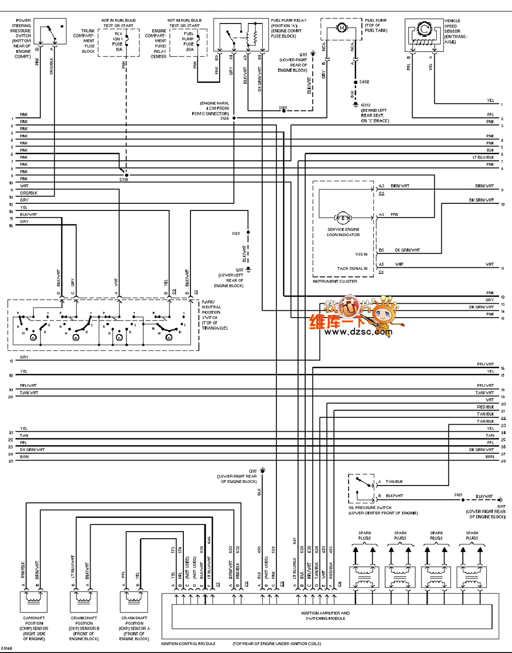 Cadillac deville 4.6L engine performance circuit diagram 2