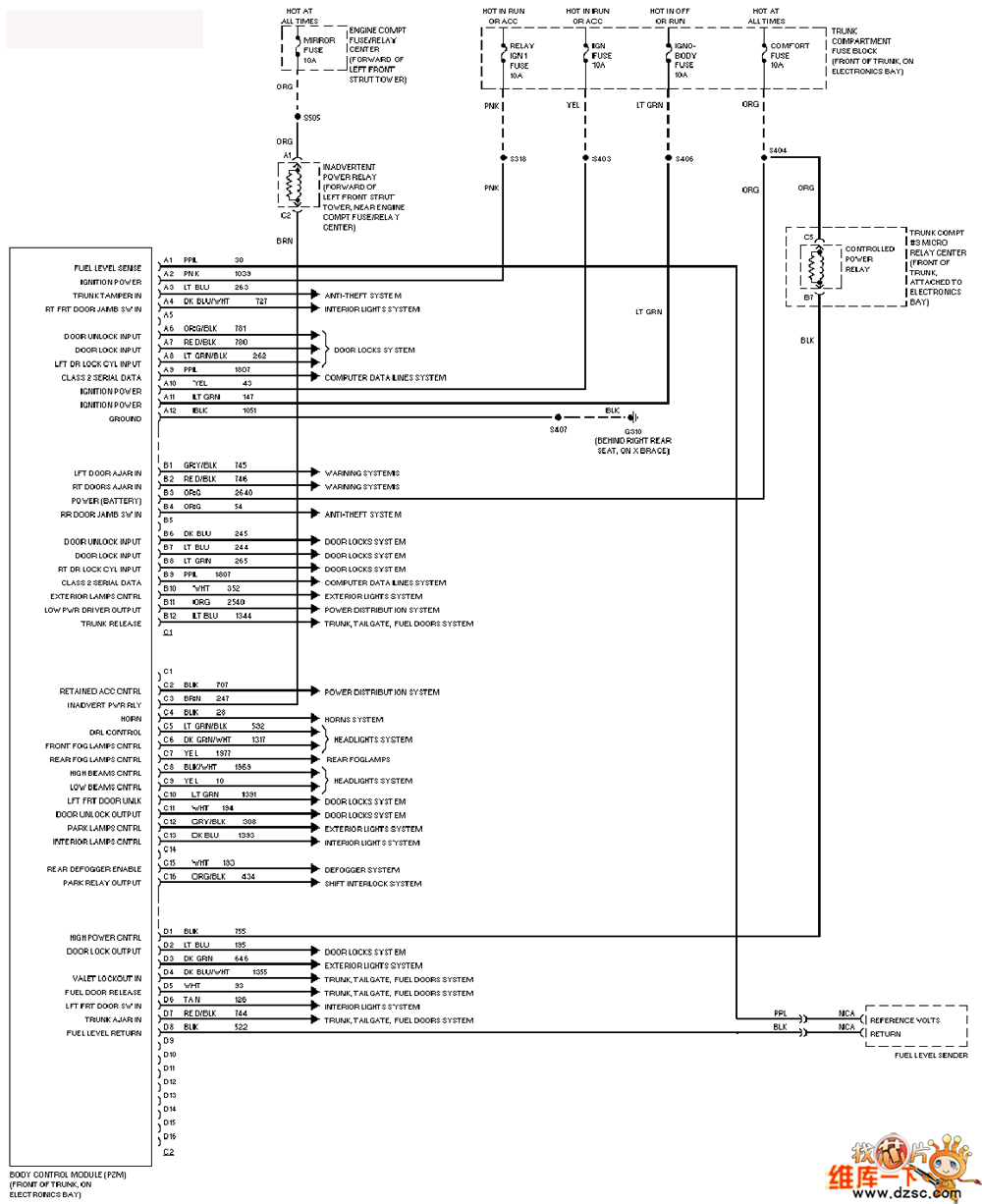 Cadillac body computer circuit diagram