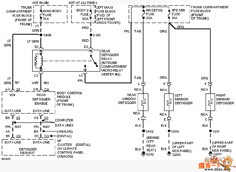 Cadillac defogger circuit diagram