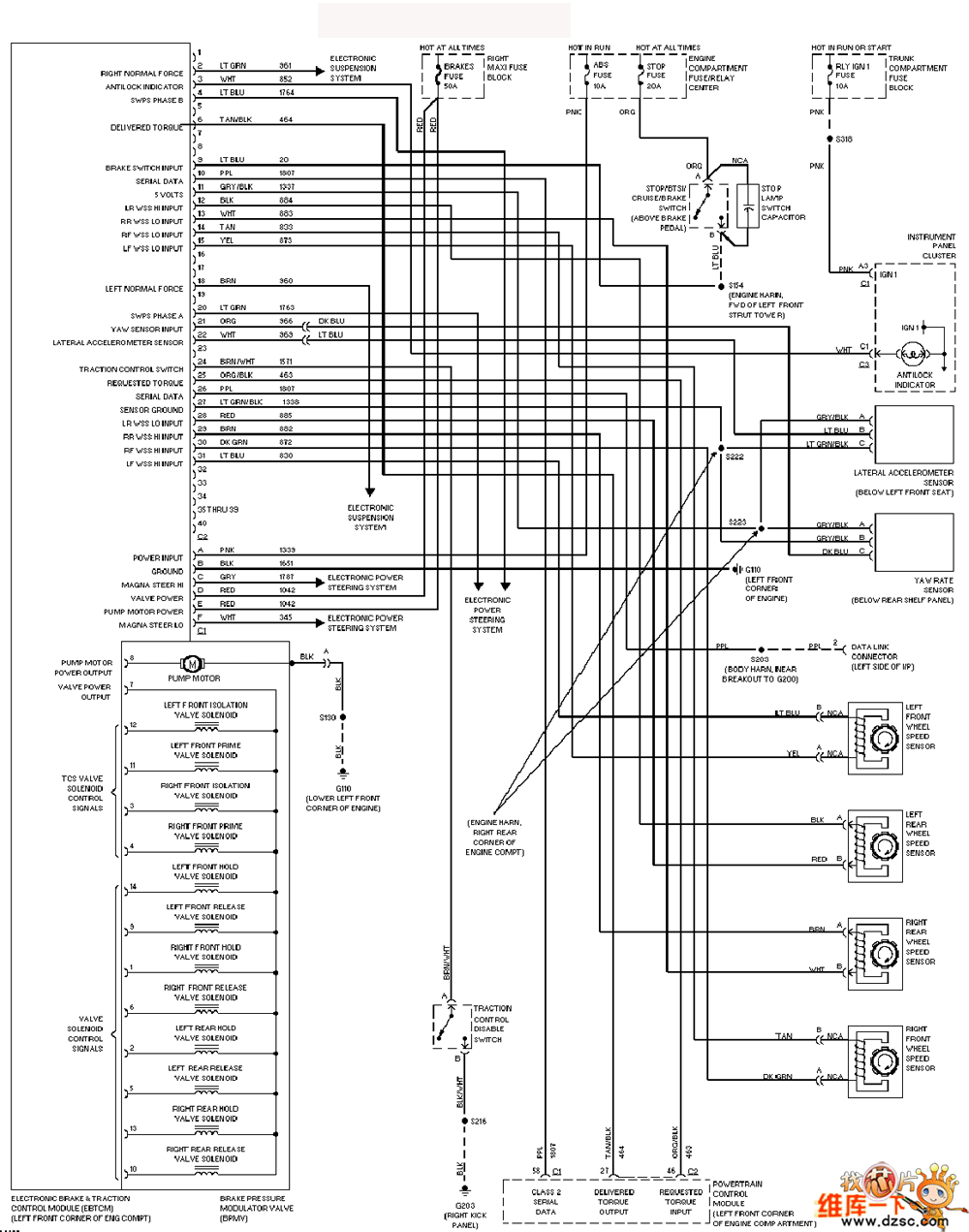 Cadillac ABS circuit diagram