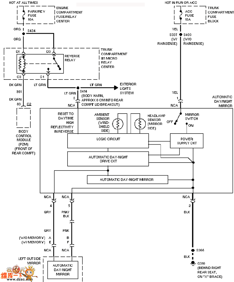 Kaidi Lake electric rearview mirror circuit diagram