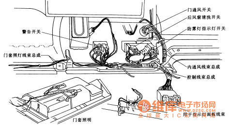 Santana 2000 car dashboard wiring harness layout circuit diagram 3