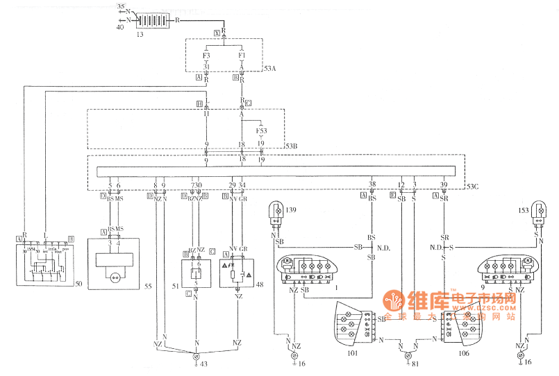 Palio steering indicator and emergency signal circuit diagram