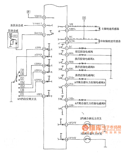 Accord V6 engine electronic control system circuit diagram