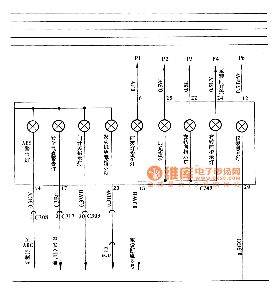 Chery QQ instrument circuit diagram 2