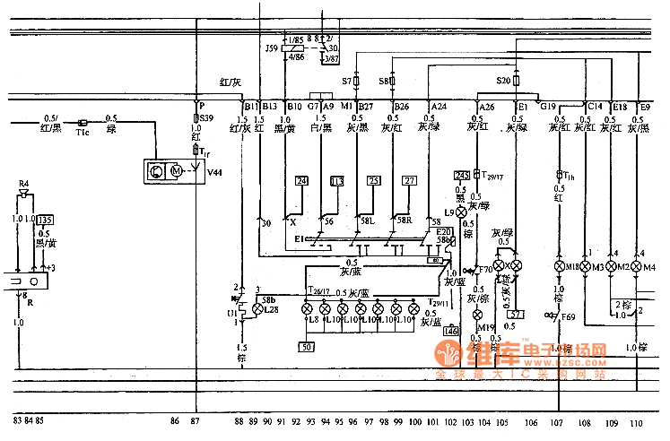 Santana 2000 series sedan other electrical system circuit diagram 4