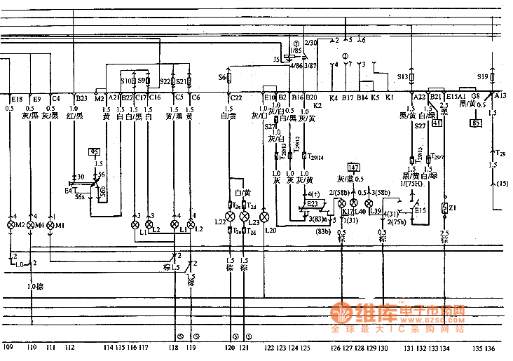 Santana 2000 series sedan other electrical system circuit diagram 5