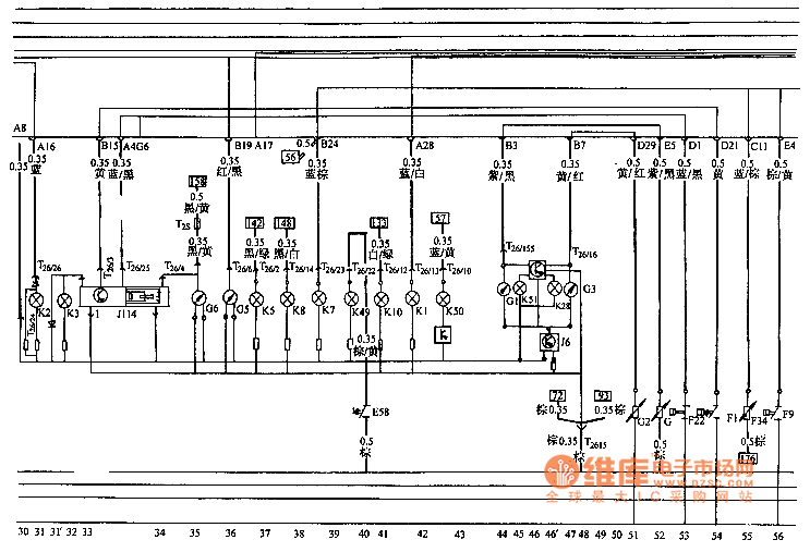 Santana 2000 series sedan other electrical system circuit diagram 2