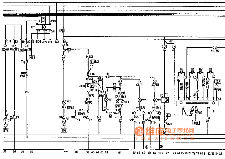 Santana 2000 series sedan other electrical system circuit diagram 3