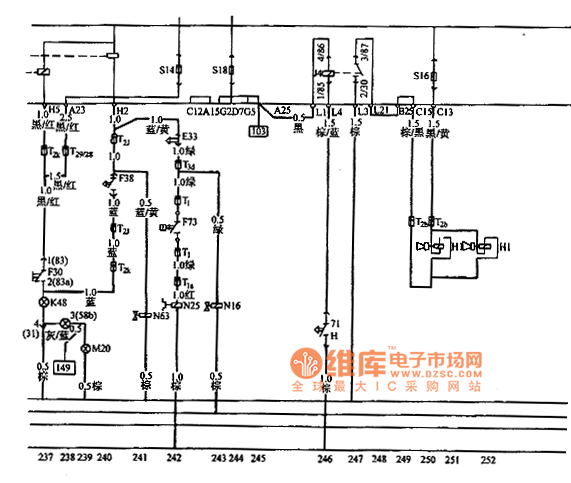 Santana 2000 series sedan other electrical system circuit diagram 11