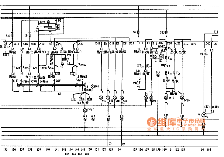 Santana 2000 series sedan other electrical system circuit diagram 6