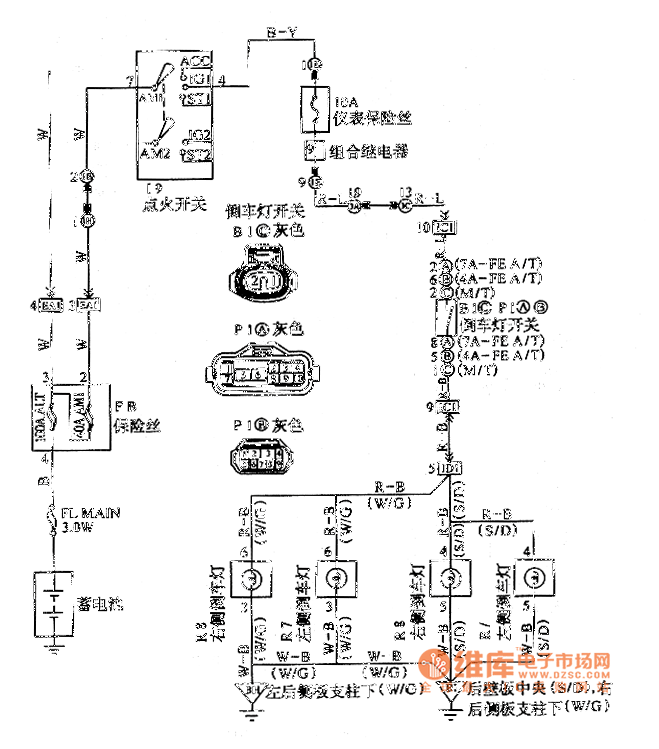 Xiali 2000 car reversing light circuit diagram