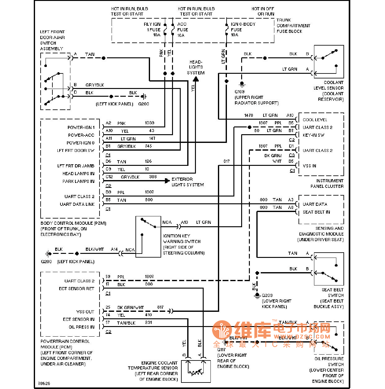 Cadillac alarm system circuit diagram