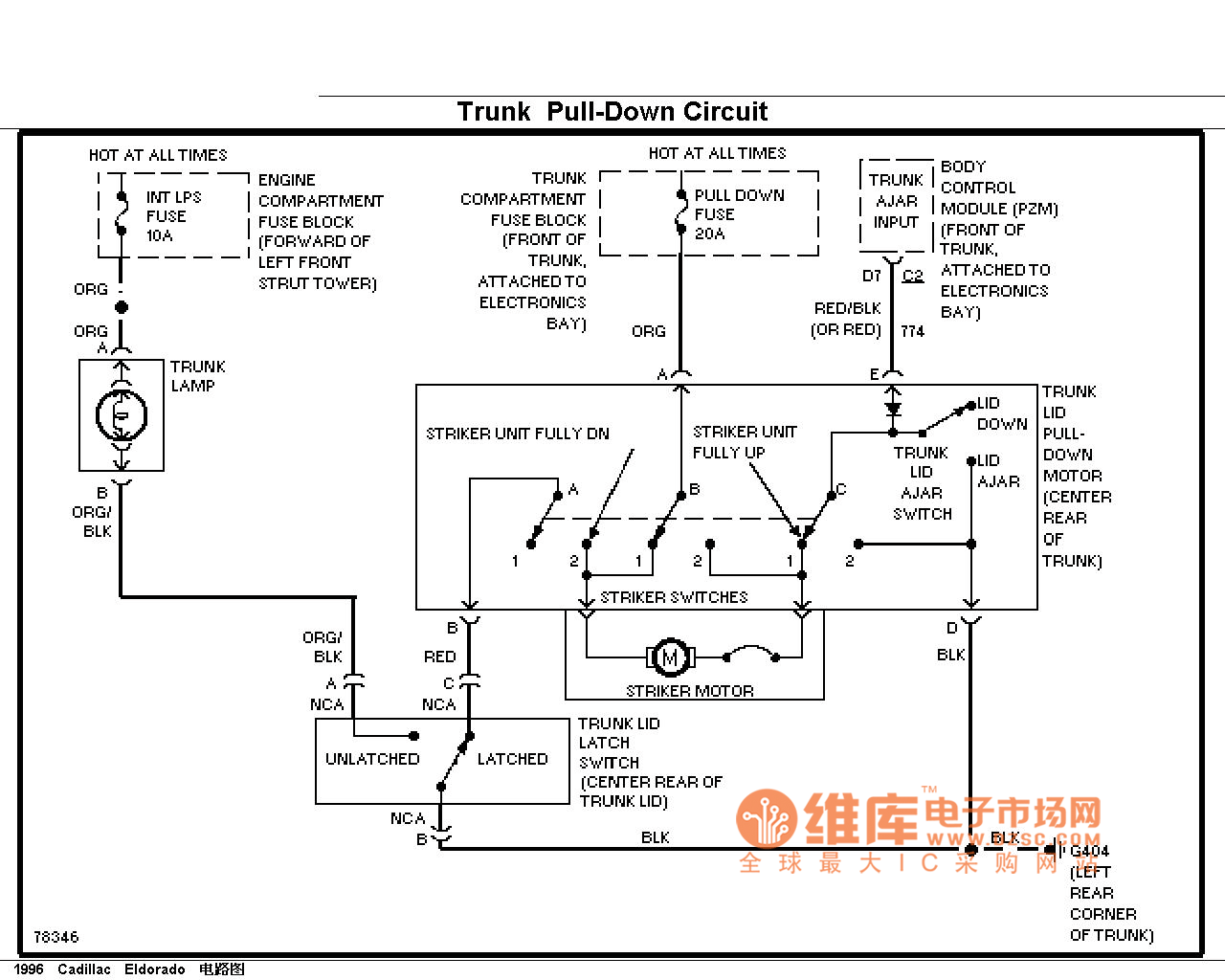 Cadillac luggage compartment closed circuit diagram