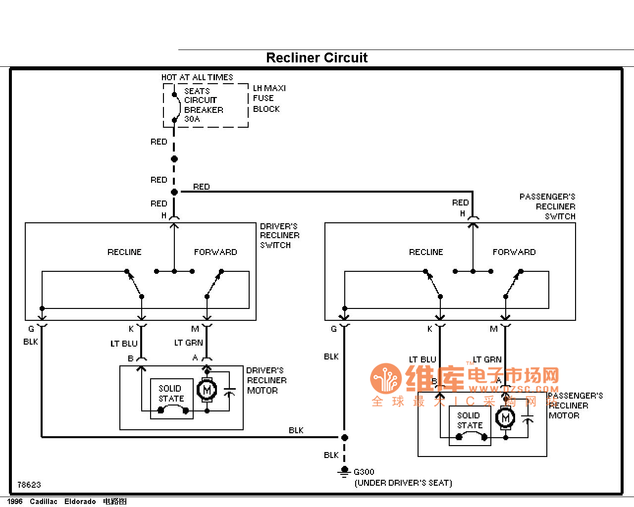 Katillac seat back circuit diagram