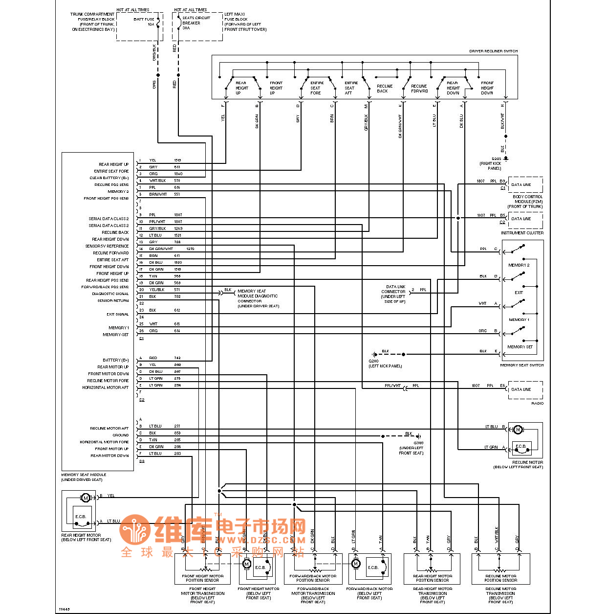 Cadillac seat memory circuit diagram