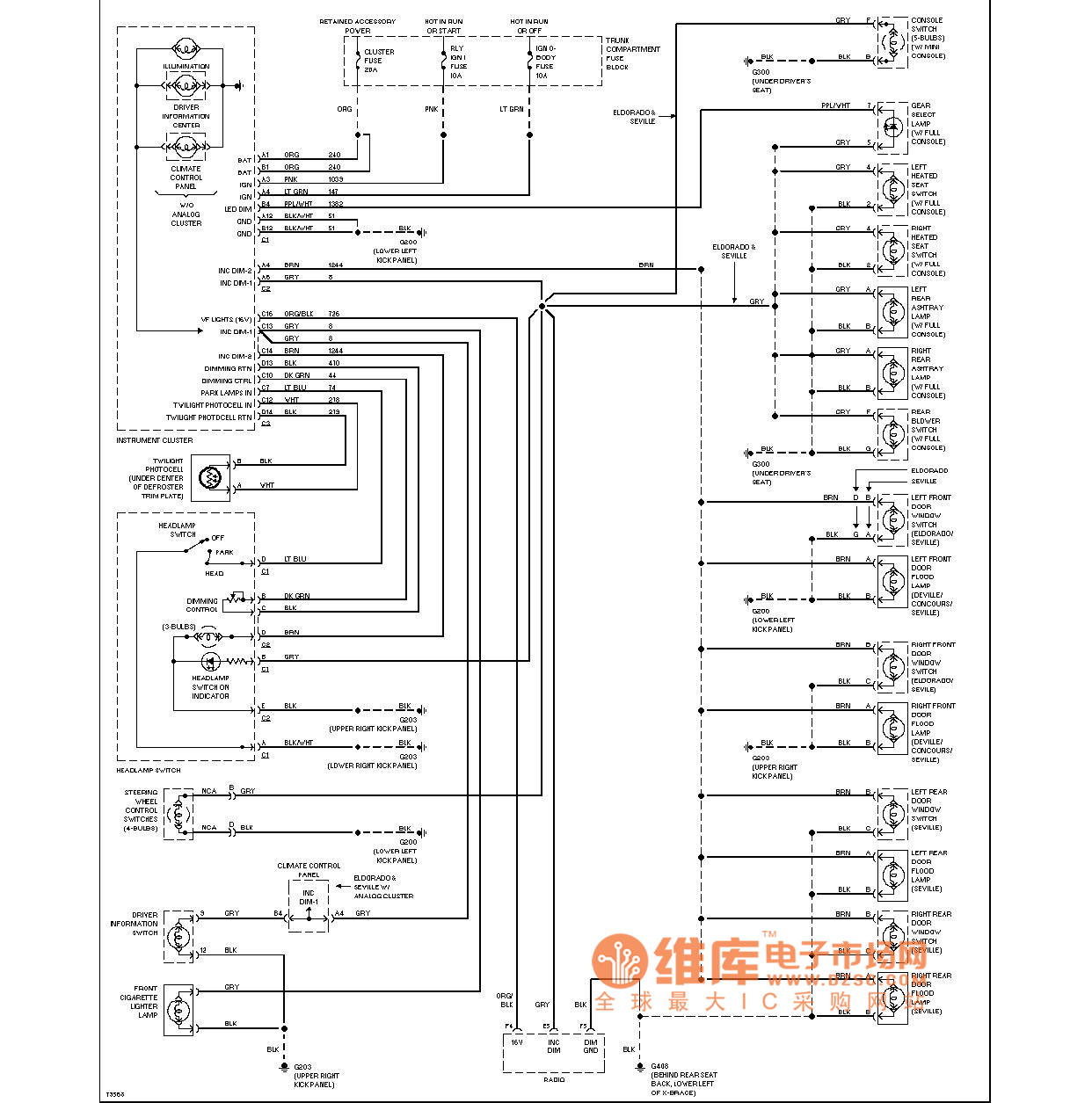 Cadillac instrument lighting circuit diagram