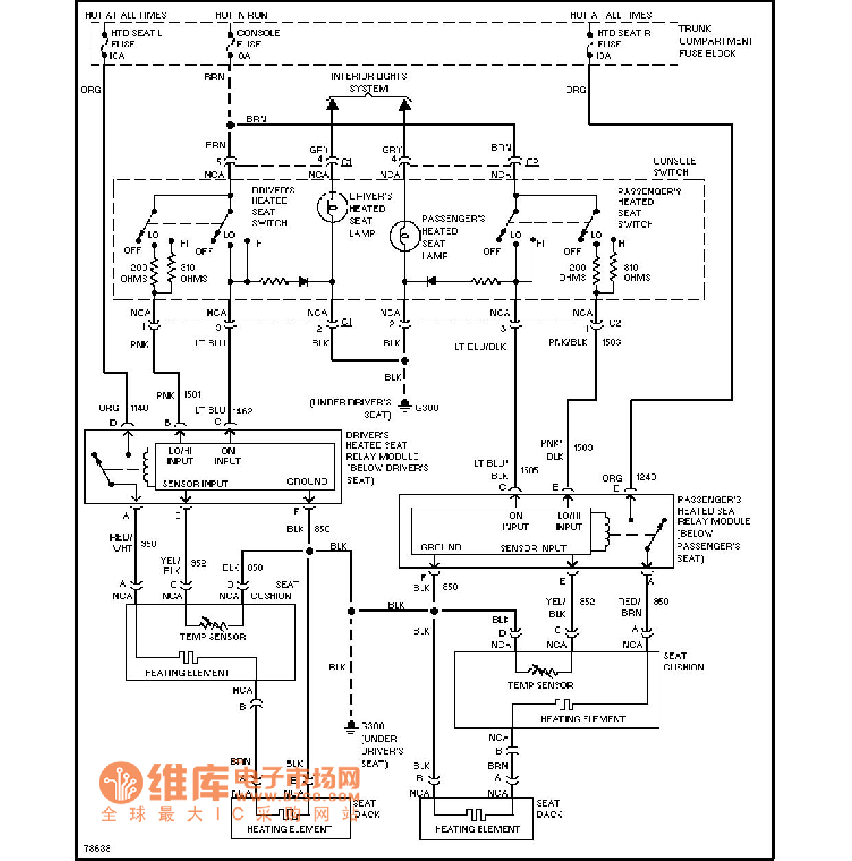 Cadillac seat heating circuit diagram