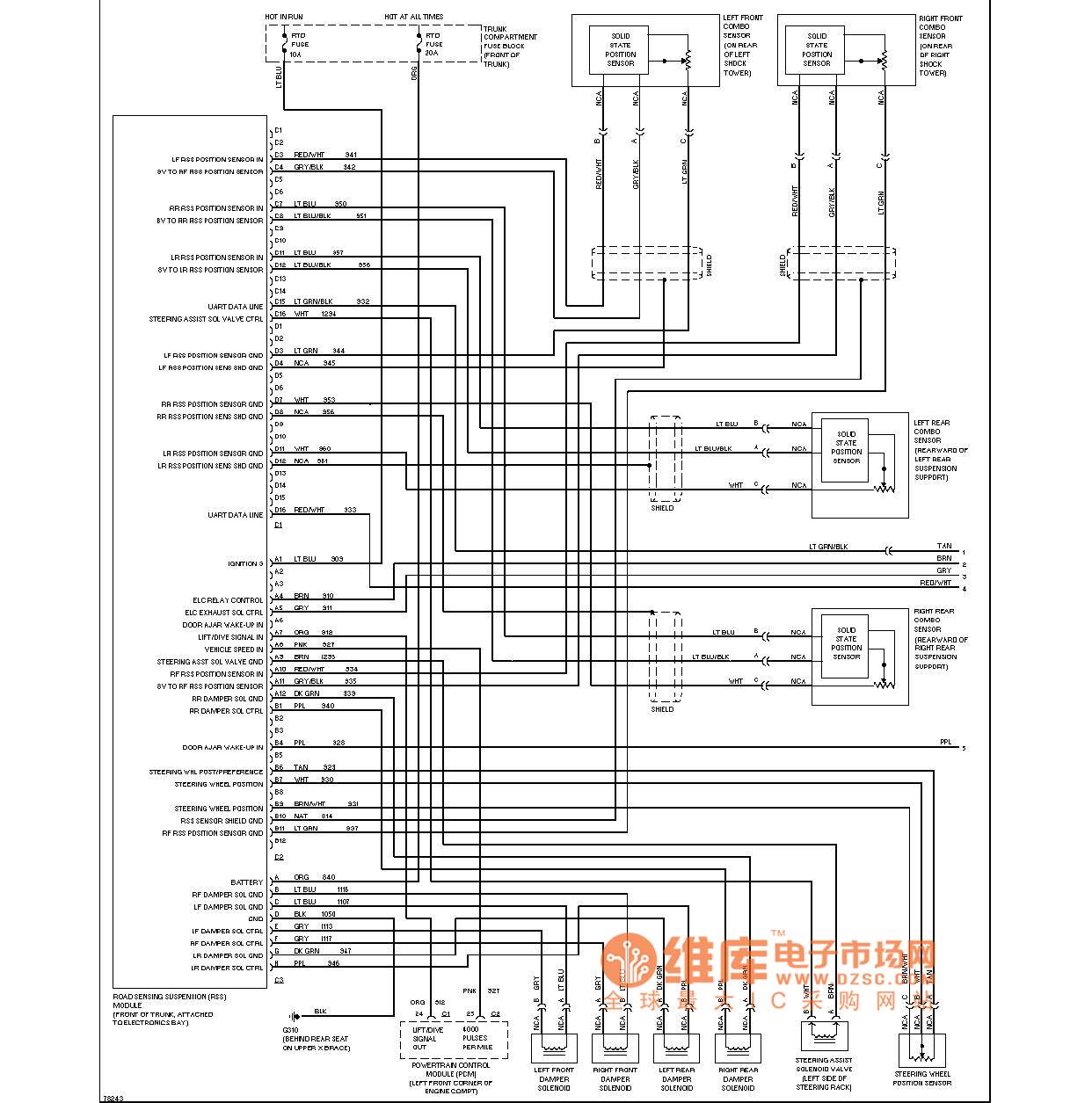 Kaidi Lac electronic suspension circuit diagram (road inductive suspension)