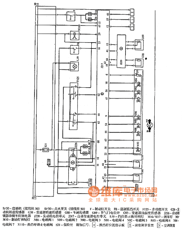 Santana 2000 Series Automatic Transmission Circuit Diagram