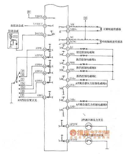 Honda Accord V6 engine electronic control system circuit diagram (3)