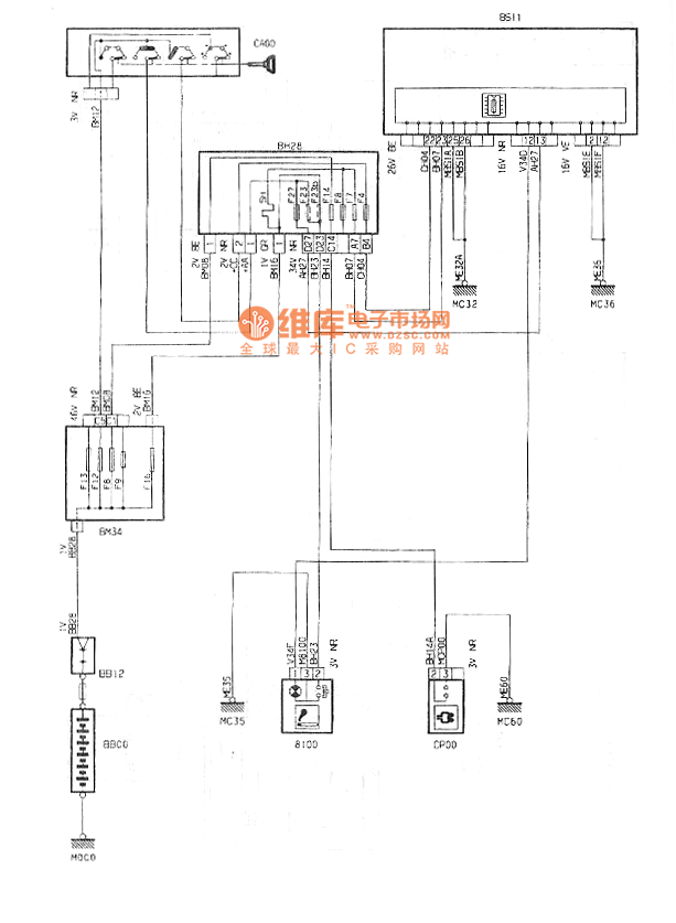 Shenlong 2.0L car cigarette lighter / accessory plug circuit diagram