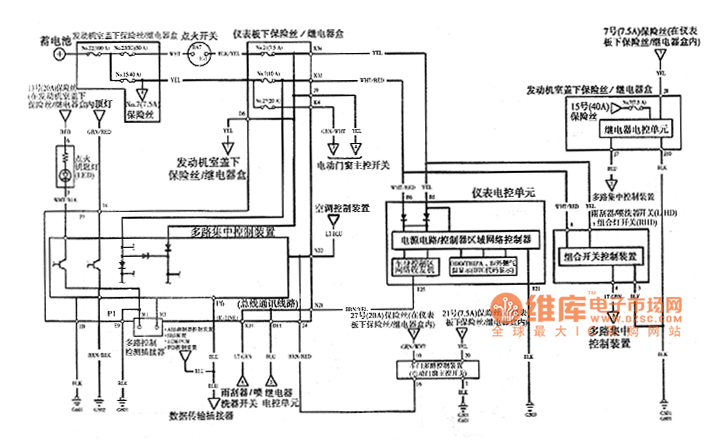 Accord 2003 model multi-channel centralized control system circuit diagram