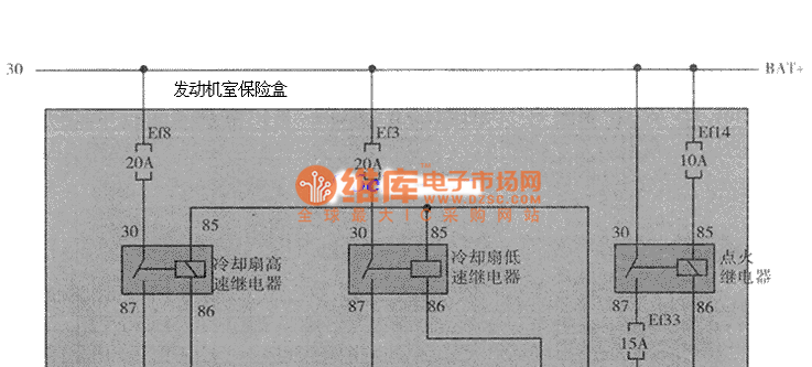 Daewoo cooling fan circuit (SINGLE FAN: 1.5DOHC M/T vehicle) circuit diagram