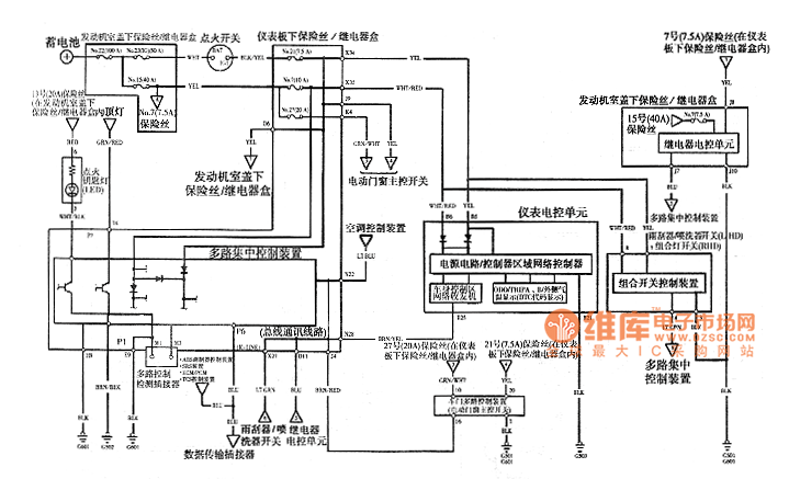 Odyssey 2003 model multi-channel centralized control system circuit diagram