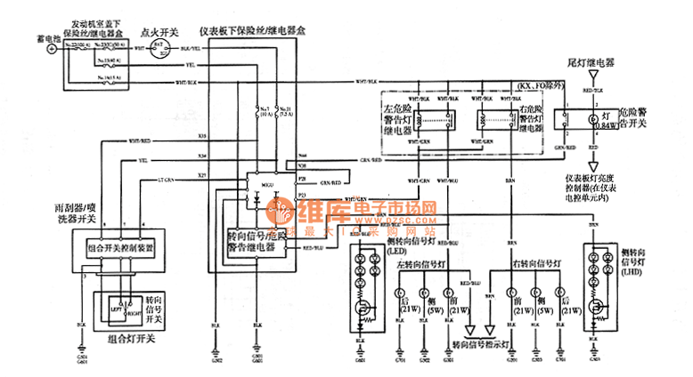 Odyssey 2003 model turn signal light circuit diagram