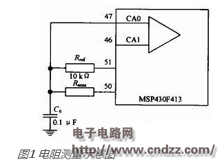 /> Using the msp430 comparator (Comparator_A) and timer (Timer_A), you can measure the resistance of the thermistor. According to the correspondence between resistance and temperature, the temperature to be measured can be obtained, and A/D conversion can be realized. Connect CA0 of Comparator_A to external signal, CA1 is connected to internal reference voltage 0.25Vcc. Timer_A works in capture mode, capture on falling edge, capture CAOUT through CCI1B. First make P1.2 port output high level, charge capacitor C6 through Rref . When charging is completed, the voltage of CA0 terminal is higher than the voltage of CA1 terminal, CAOUT output 1. Read the count value of Timer_A t0, t0=TAR. Then let P1.2 port output low level, capacitor C6 discharge through Rref, when CA0 terminal voltage When falling to 0.25Vcc, the Comparator_A output is inverted, CAOUT outputs 0, Timer_A captures the falling edge through CCI1B, triggers the timer interrupt, reads the capture value CCR1, t1=CCR1.C6 discharges through Rref to 0.25Vcc time_ref=t1- T0. Then charge and discharge the thermistor Rsens, and also measure the time_sens when C6 is discharged through Rsens to 0.25Vcc. The resistance of the thermistor (Rsens) can be calculated by the following formula. <img height="79" width="480" src="http://i.bosscdn.com/blog/20/17/56/16322314809.png" alt=