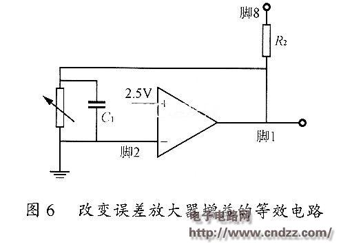 Equivalent circuit for changing the gain of the error amplifier