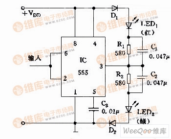 555 digital logic test pen circuit