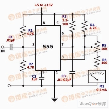 Simple frequency meter circuit