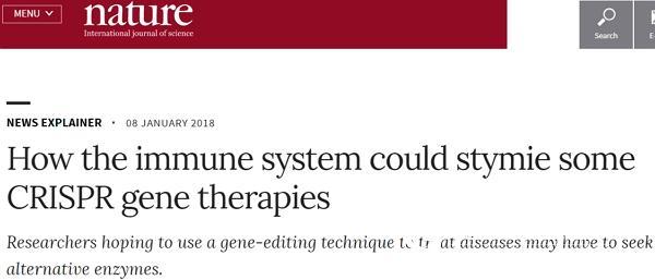 The efficacy of CRISPR is "threatened" by immune response!