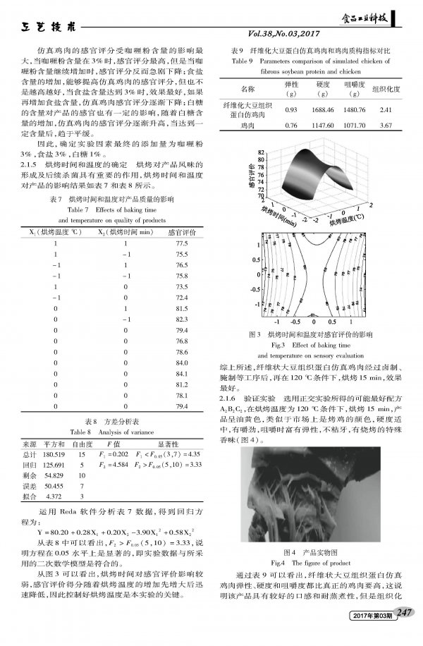 Study on Simulation of Roast Chicken by High-humidity Extrusion of Fibrous Soy Protein