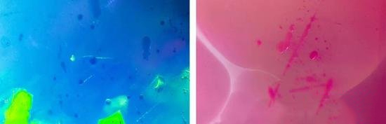 å¾…æµ‹æ ·å“å¯ä»¥çœ‹åˆ°æŸ“æ–™æµ“åº¦å·®å¼‚å’Œåˆ’ç—•
