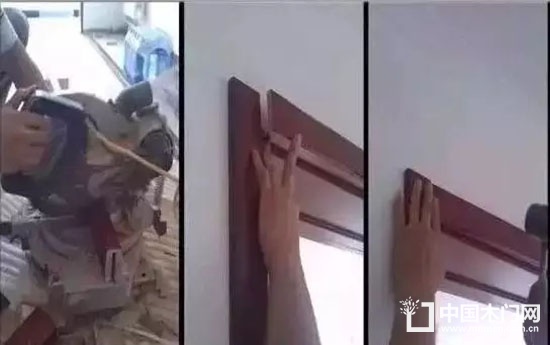 Wooden door installation