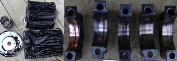 The use of inferior oil or poor quality filter products causes severe engine bearing wear