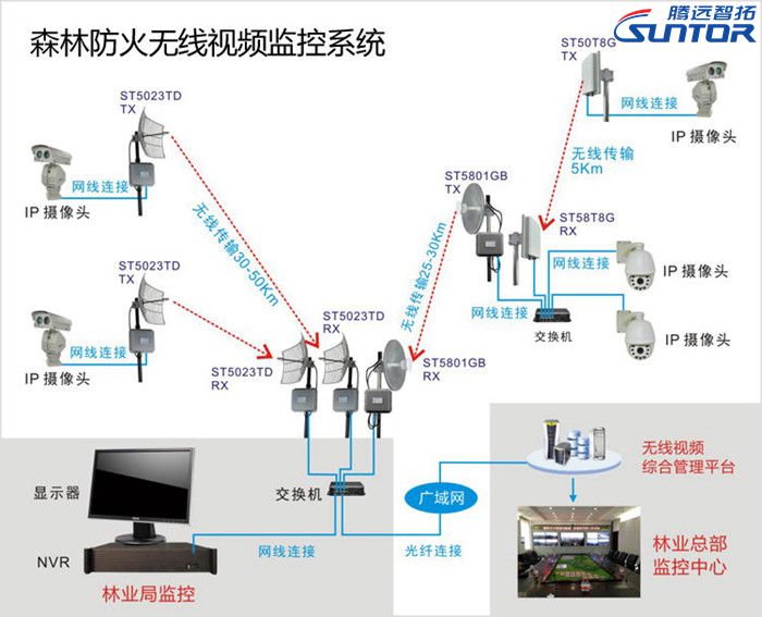 Forest fire prevention wireless monitoring