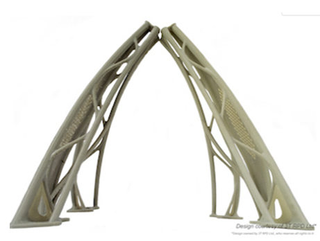 The demonstration frame is produced by additive manufacturing of a special PAEK resin.