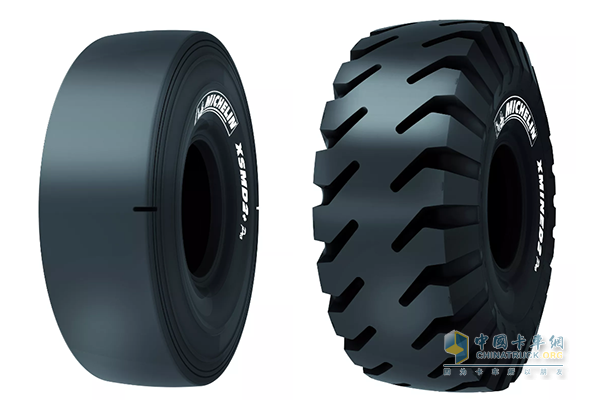 Left: Michelin's new PRO series underground mining tires XSM D2+, right: Michelin's new PRO series underground mining tires XMine D2