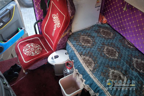 The interior of the cab with warmth and love, with ethnic decoration and materials