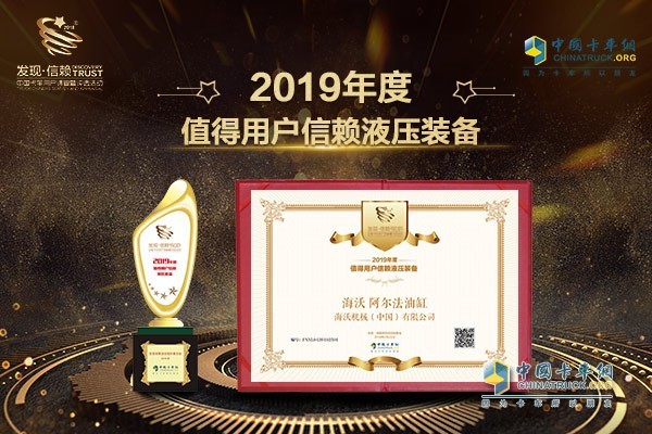 Haiwo hydraulic cylinder won the "user trusts hydraulic equipment" award four times