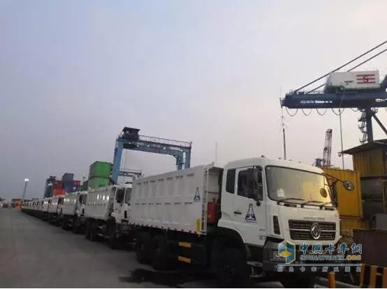 Busy work scene in Indonesian port