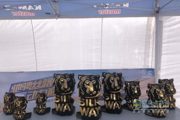 The trophy of the third runner-up won by the Kamaz Masters in this rally