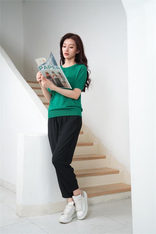 Relaxed Chic with Green Tees