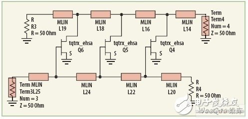 Design of monolithic distributed microwave amplifier