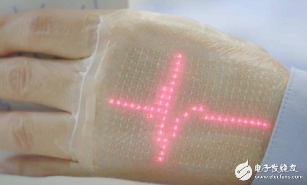 Researcher at the University of Tokyo: The newly developed electronic skin has an LED display