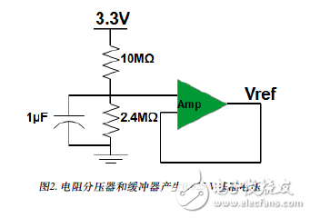 Resistor Divider and Buffer Generate 0.625 V Reference